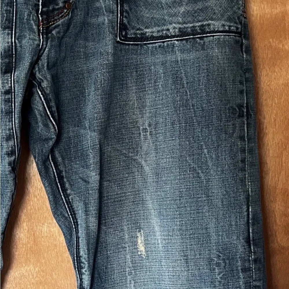 Akko Snap Back Embroidered Eagle Pockets King Of Oneself Distressed Jeans 38x32 View 5